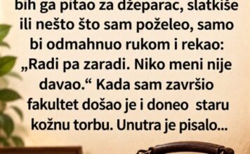 Mislio sam da je deda škrt, a onda sam otvorio njegovu staru torbu… Mislio sam da je deda škrt, a onda sam otvorio njegovu staru torbu…