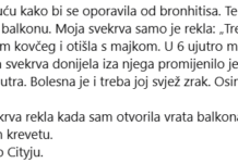 Moja majka je došla k meni kući da se oporavi od bronhitisa. Moja majka je došla k meni kući da se oporavi od bronhitisa.