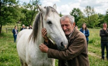 Zagrljaj nakon pet godina tišine: Dan kada je bijeli konj vratio dug svom starom gazdi Zagrljaj nakon pet godina tišine: Dan kada je bijeli konj vratio dug svom starom gazdi