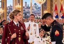 “Dvesta oficira se nasmejalo kada je major marinaca pokazao prstom na mene i objavio preko mikrofona, “Ako niste ovde da čistite stolove, nemate šta da tražite ovde.” “Dvesta oficira se nasmejalo kada je major marinaca pokazao prstom na mene i objavio preko mikrofona, “Ako niste ovde da čistite stolove, nemate šta da tražite ovde.”