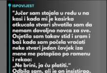 “Jučer sam stajala u redu u na kasi…” “Jučer sam stajala u redu u na kasi…”