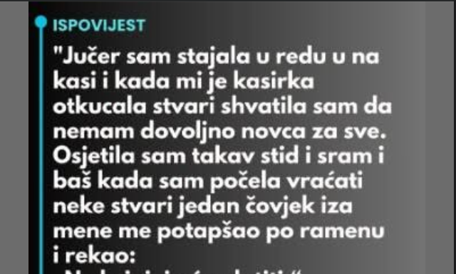 “Jučer sam stajala u redu u na kasi…” “Jučer sam stajala u redu u na kasi…”