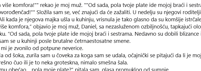 Muž je tražio pola moje plate za svoju porodicu, a onda je za večerom otkrio da se sve promijenilo! Muž je tražio pola moje plate za svoju porodicu, a onda je za večerom otkrio da se sve promijenilo!