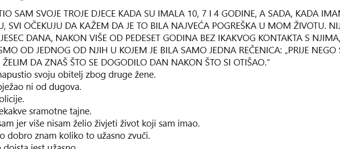 Napustio sam troje djece prije 50 godina – a onda mi je pismo sina otkrilo istinu koju nikada nisam očekivao! Napustio sam troje djece prije 50 godina – a onda mi je pismo sina otkrilo istinu koju nikada nisam očekivao!