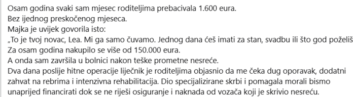 OSAM GODINA SLALA SAM RODITELJIMA 1.600 EURA MJESEČNO, A ONI SU MOJU POSLJEDNJU UŠTEĐEVINU POTROŠILI NA BRATOVU ŽENU DOK SAM SE BORILA ZA OPORAVAK! OSAM GODINA SLALA SAM RODITELJIMA 1.600 EURA MJESEČNO, A ONI SU MOJU POSLJEDNJU UŠTEĐEVINU POTROŠILI NA BRATOVU ŽENU DOK SAM SE BORILA ZA OPORAVAK!