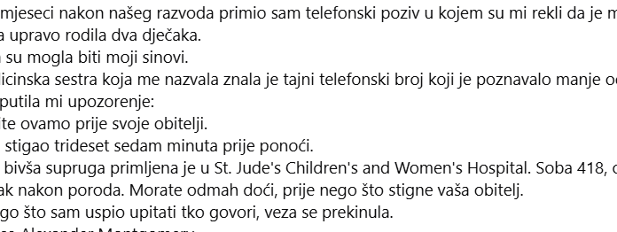 Sedam mjeseci nakon razvoda saznao sam da sam otac blizanaca – a tajna koju mi je bivša supruga otkrila promijenila je sve! Sedam mjeseci nakon razvoda saznao sam da sam otac blizanaca – a tajna koju mi je bivša supruga otkrila promijenila je sve!