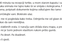 SMIJALI SU SE ŽENI U STAROM KAPUTU… A ONDA JE DIREKTOR IZAŠAO I SVI SU ZAŠUTJELI SMIJALI SU SE ŽENI U STAROM KAPUTU… A ONDA JE DIREKTOR IZAŠAO I SVI SU ZAŠUTJELI